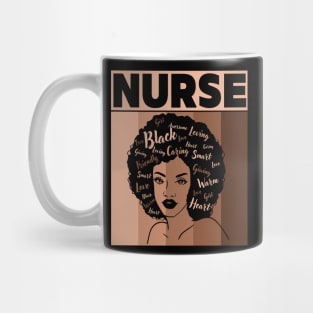 Black Woman Nurse Afro melanin is Black History Month Mug